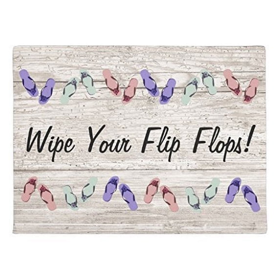 WinHome Wipe Your Flip Flops Doormat Floor Mats Rugs Outdoors/Indoor Doormat Size 23.6x15.7 inches
