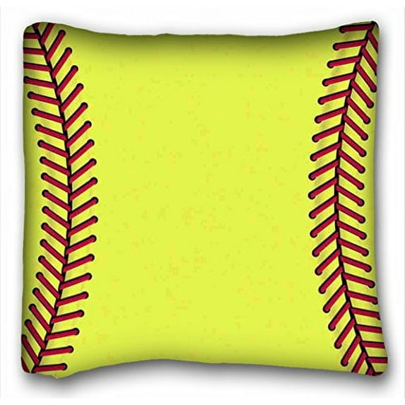 WinHome Yellow Softball Custom Pillowcase Standard Size 18x18 Inches Two Side Print