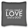 thumbnail image 1 of WinHome All You Need Is Love And A Dog Pillow Case Chic Dark Gray Background Pillow Case Throw Pillow Cover Pillowcase Size 18x18 inches Two Side Print, 1 of 1