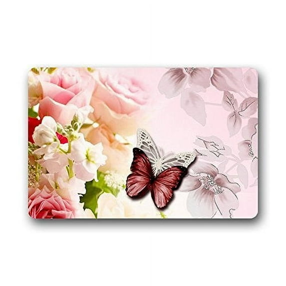 WinHome beautiful Butterfly Doormat Floor Mats Rugs Outdoors/Indoor Doormat Size 23.6x15.7 inches