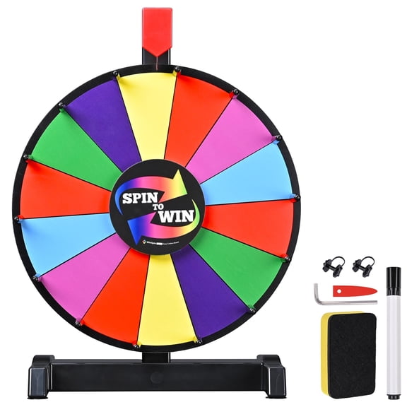 WinSpin 12" Editable Color Prize Wheel Tabletop 14 Slots Tradeshow Events