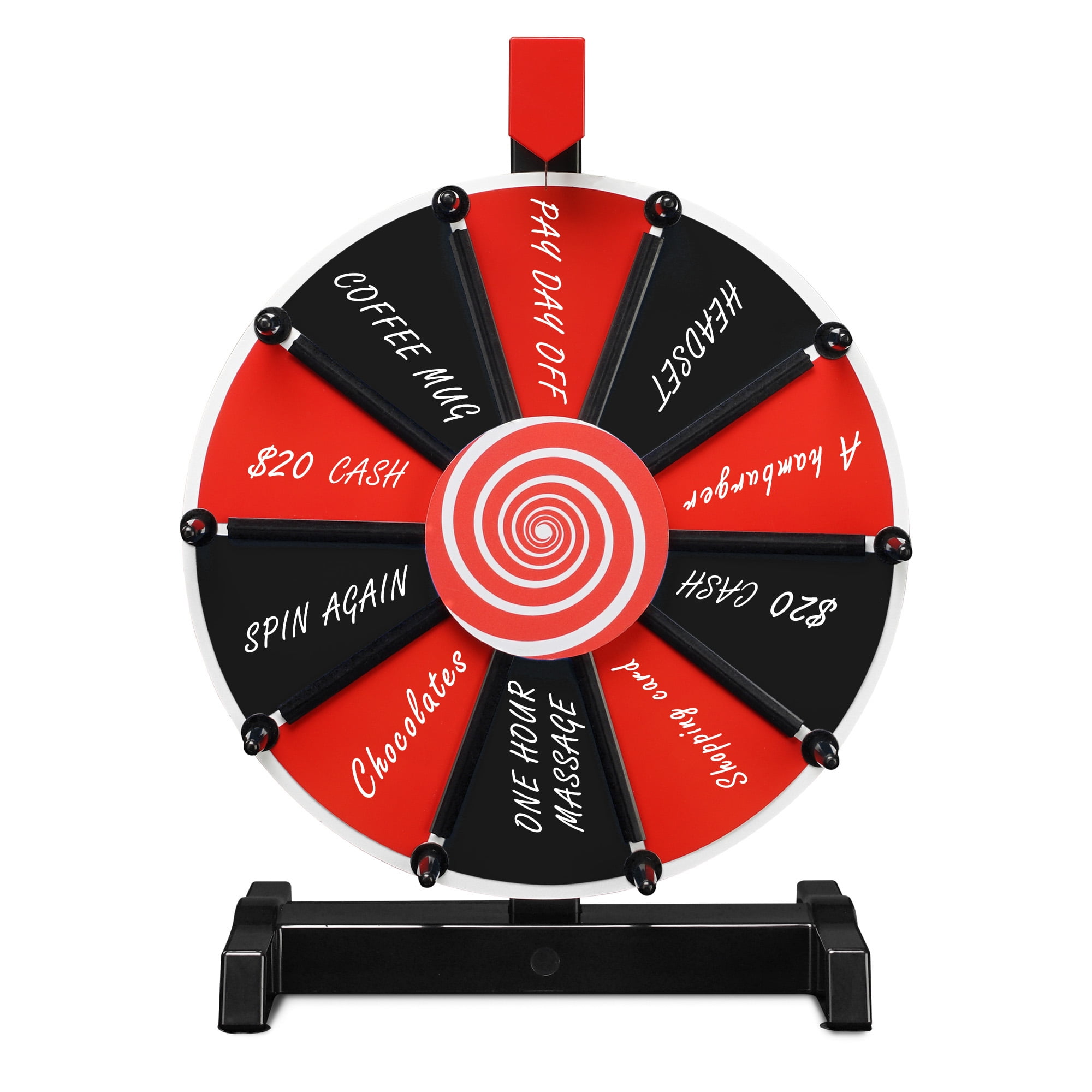 ZENSTYLE 24 Tabletop Prize Spin Wheel 14 Slots Spinning Game Fortune  Spinner, Black Base