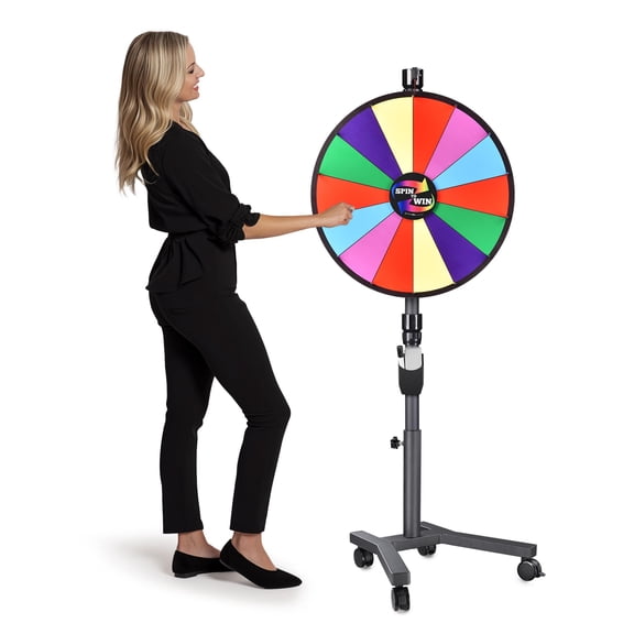 WinSpin 24" 3in1 Prize Wheel with Mobile Base Spinning Raffle Trade Show Market