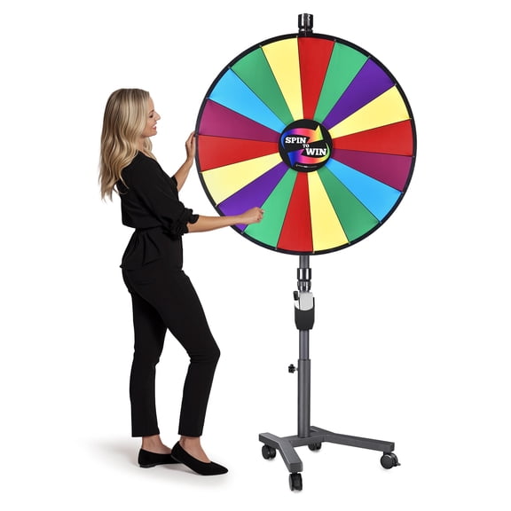 WinSpin 36" 3in1 Prize Wheel with Mobile Base Spinning Raffle Trade Show Market
