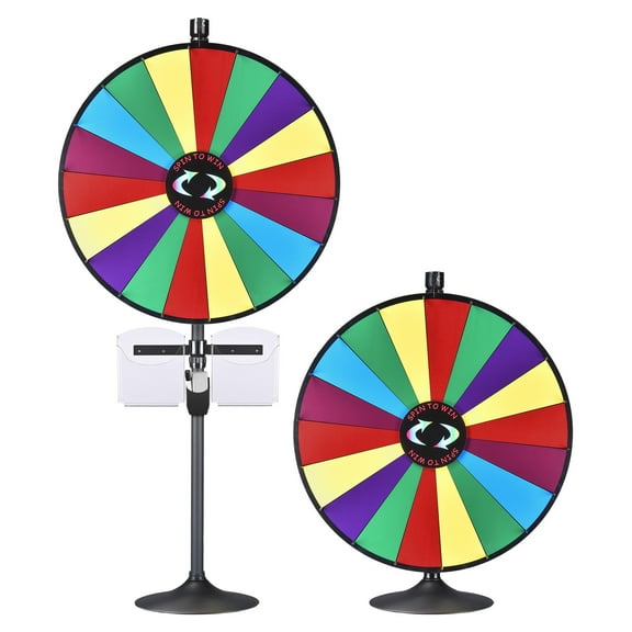 WinSpin 36" Prize Wheel Tabletop Floor Stand Spinning Game w/ Brochure Holders