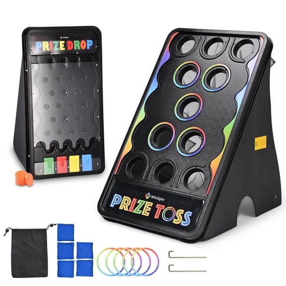 WinSpin Bean Bag Toss Game & Mini Prize Drop Board for Carnival Events School