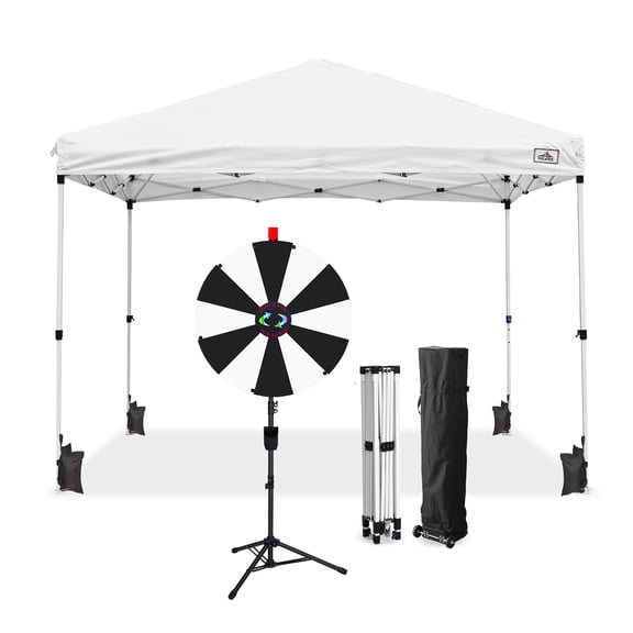 WinSpin Modular Prize Wheel & 10x10ft Pop Up Canopy w/ 12PCS Replacement Panels