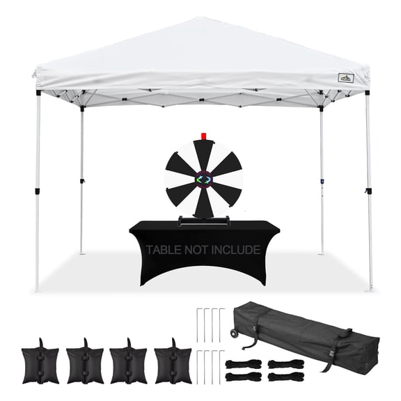 WinSpin Modular Prize Wheel & 10x10ft Pop Up Tent with 12PCS Replacement Panels