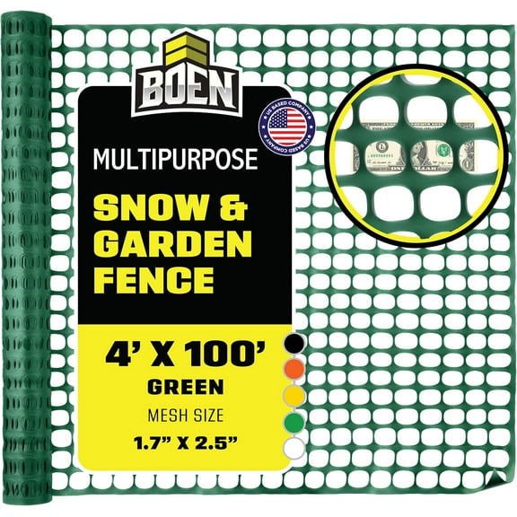 WinVoyage 4'x100' Green Temporary Fence, Mesh Snow Fencing, Plastic Safety Netting for Deer, Kids, Pool, Garden, Rabbits, Poultry, Dogs