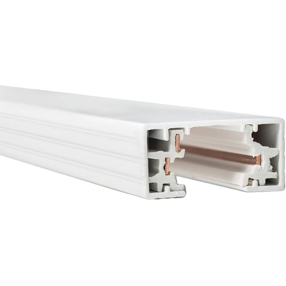 WinVoyage 6FT H Track Single Circuit 120V, Field Cuttable, for H Style 3-Wire Track Fixtures, 2 Endcaps, White