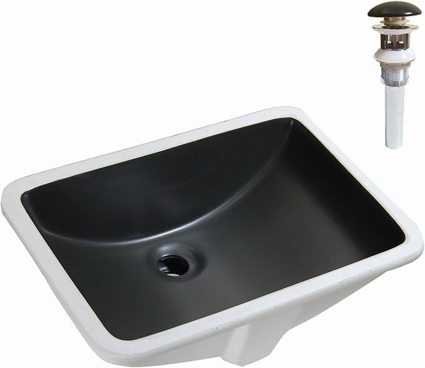 WinZo 14.5"D x 21"W x 8"H Rectangular 21-Inch Undermount Bathroom Sink for Granite Countertop Vanity Basin Including Pop-up Drain,Matte Black