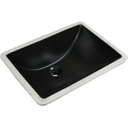 WinZo 18-inch Rectangular Undermount Bathroom Sink Modern Small Vanity Undercounter Porcelain Basin Matte Black