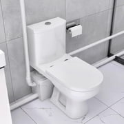 WinZo Macerating Toilet System with 700W Sewage Pump Dual Flush One Piece Modern Design For Basement Bathroom,4 Inlets,White