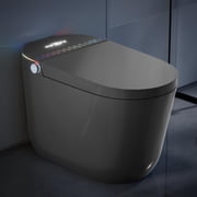 WinZo Smart Toilet,Modern Smart Toilet with Bidet Built In with Foot Sensor,Tankless Toilets Auto Open/Close Lid with Dryer,ADA Comfort Height Heat Seat,Instant Warm Water,Power Outage and Flush Grey