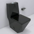 thumbnail image 1 of WinZo WZ5070B Rectangular One Piece Toilet  Elongated Square Bowl Flush Powerful Flushing Unique Modern Design Glossy Black 12"Rough-in, 1 of 6