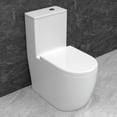 thumbnail image 1 of WinZo WZ5311 Rear Outlet Toilet One Piece Modern Design,Back Wall Discharge Right Side Dual Flush For Basement Bathroom,White, 1 of 6