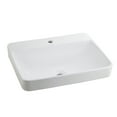 thumbnail image 1 of WinZo WZ6123 Drop-in Bathroom Sink, 23" Rectangle Semi-recessed Ceramic Vanity Vessel Basin White, 1 of 7