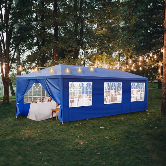 Winado 10' x 30' Canopy Tent Waterproof Party Tent Outdoor Tent 8 Sides Blue