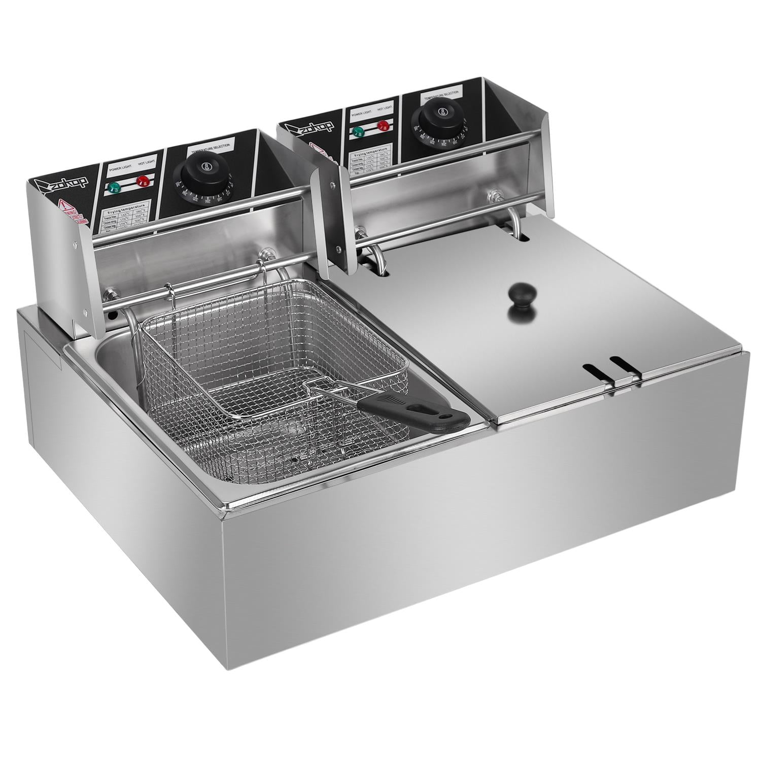 12.7QT Stainless Steel Dual Basket Electric Deep Fryer