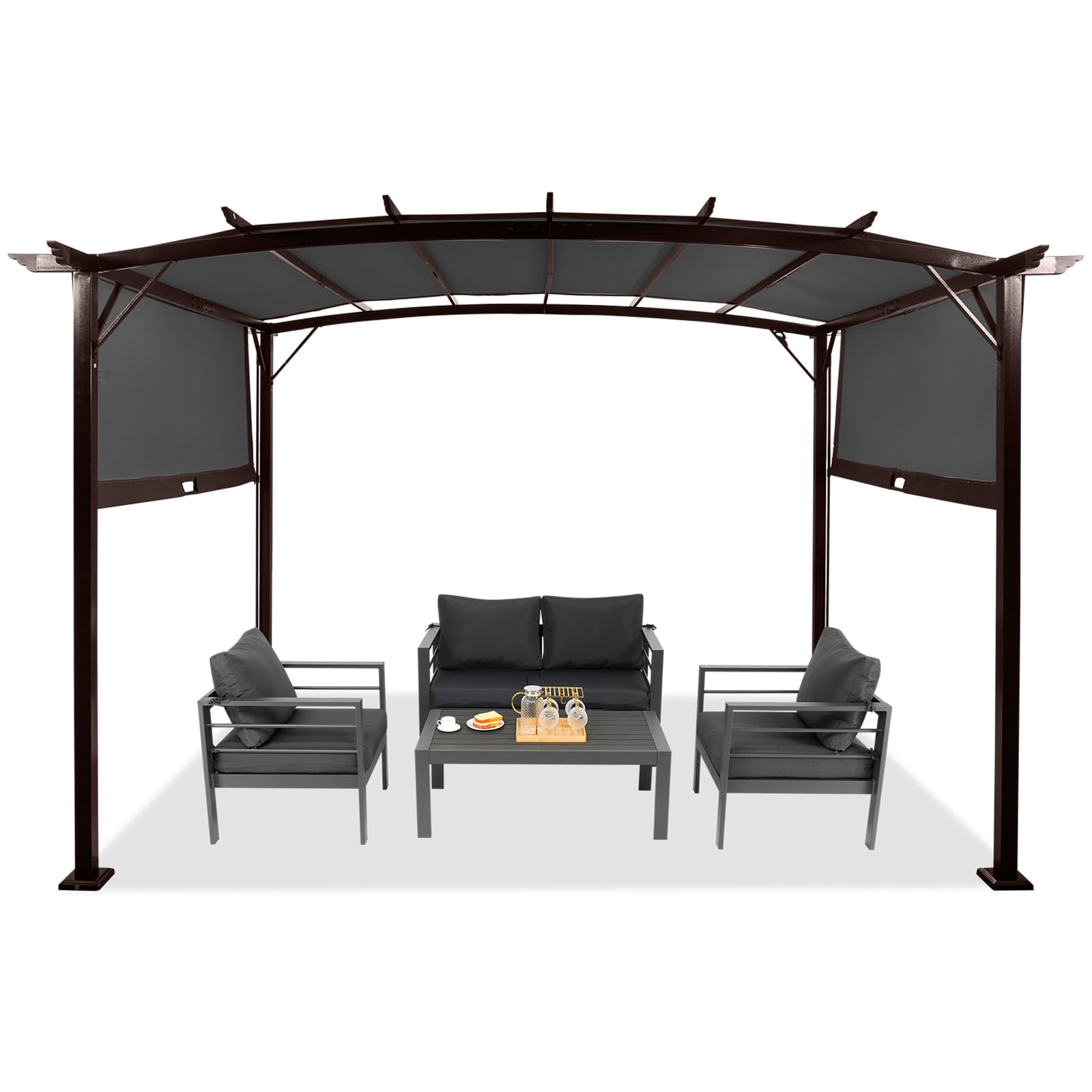 Winado 12 x9 heavy duty patio pergola with modern adjustable canopy