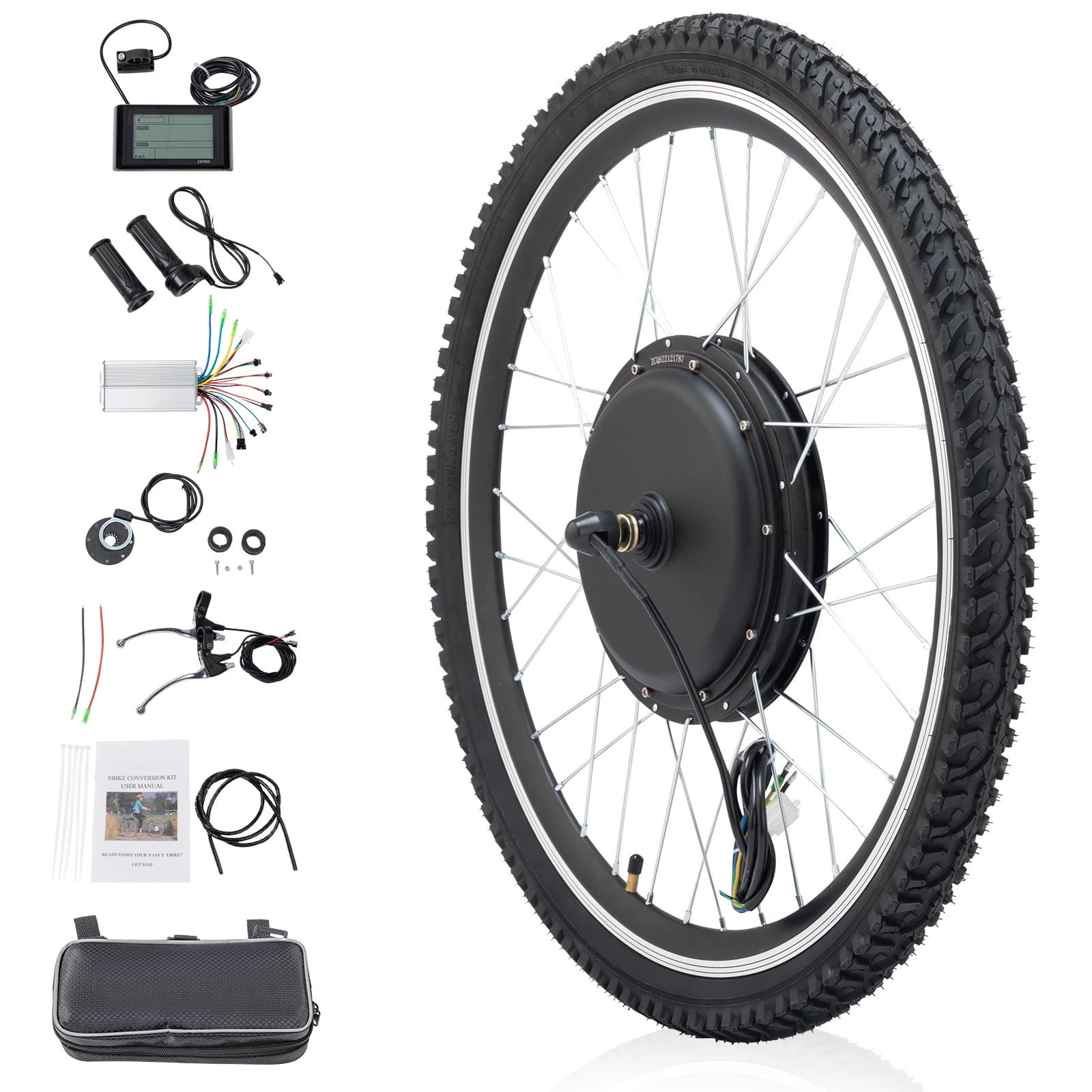 1000W Electric Bicycle Motor Conversion Kit LCD Meter Ebike Cycling Front  Wheel