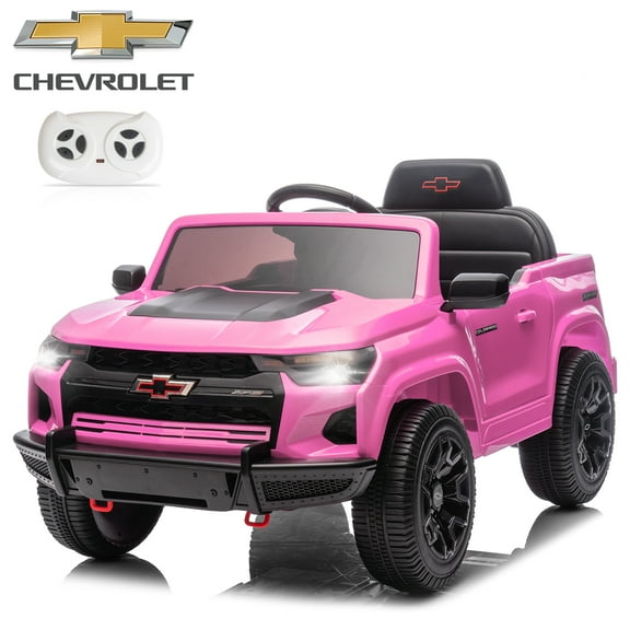 Winado 24V 2 Seater Kids Ride On Car, Licensed Chevrolet Colorado Powered Electric Car with Remote Control, Pink