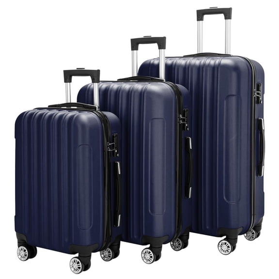 Winado 3-in-1 Large Capacity Traveling Storage Luggage Suitcase Set Navy Blue