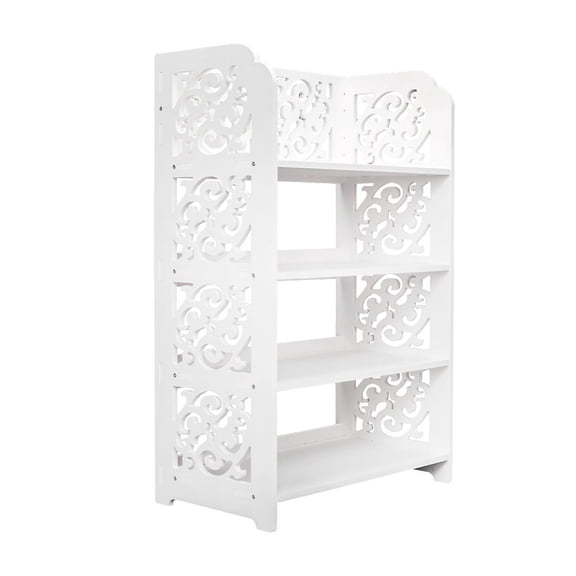 Winado 4-Tier Waterproof Shoe Rack, Wood and Plastic, White