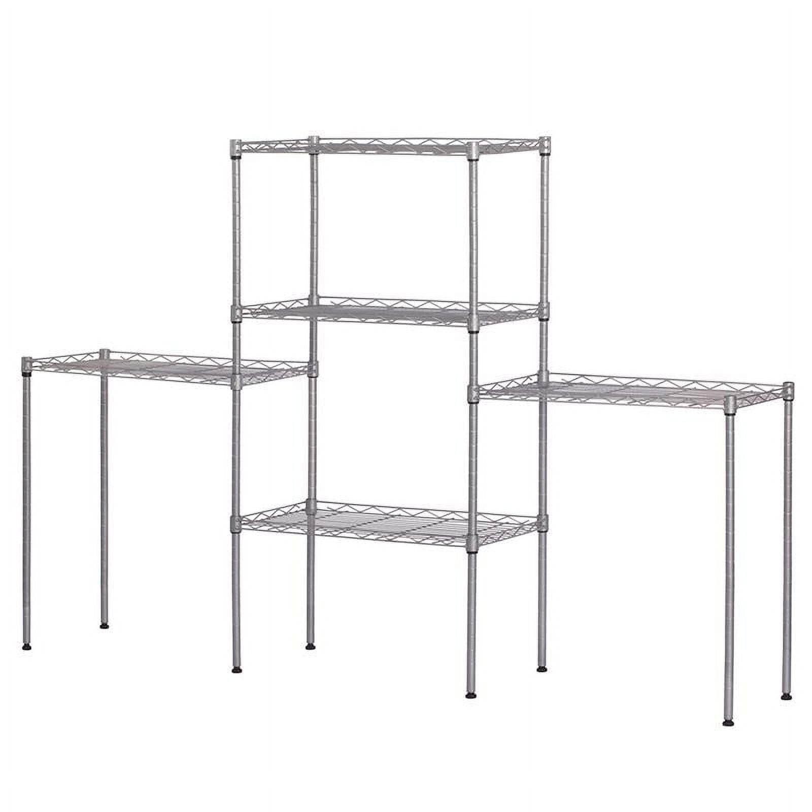 Silver 5-Tier Adjustable Steel Wire Shelving Unit