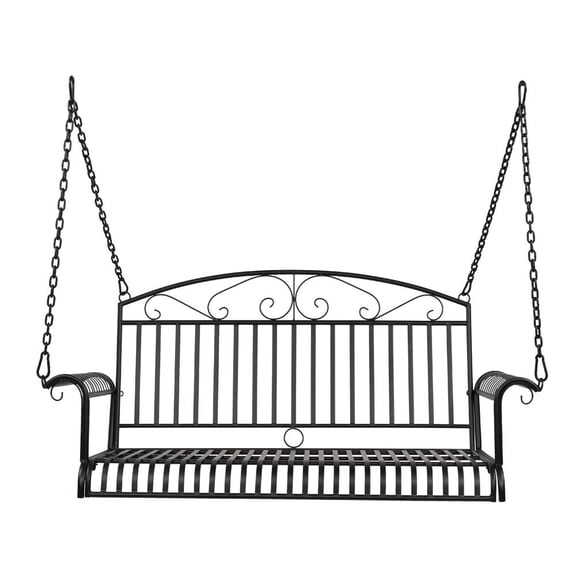 Winado 55in Porch Swing Garden Swing Chair Outdoor Iron Rocking Chair Balcony