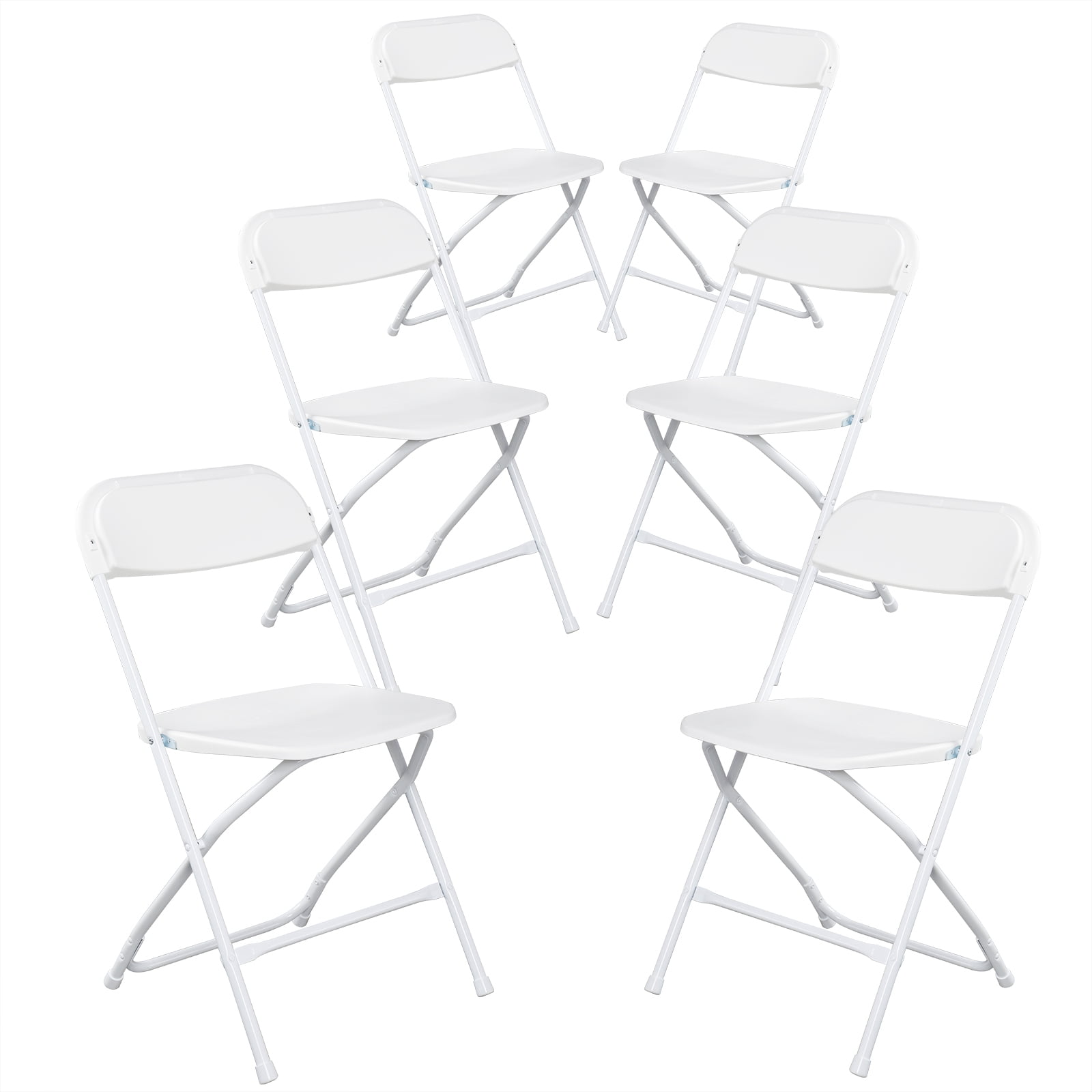 Winado 6 Pack Plastic Folding Chairs Wedding Party Event Chair White