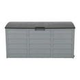 thumbnail image 1 of Winado 75gal Plastic Storage Deck Box Chest Tools Cushions Toys Lockable Seat Outdoor Garden Grey, 1 of 11
