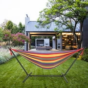Winado 9ft Hammock Set Black Steel Pipe Hammock Frame for Indoor Outdoor Yard Patio Deck