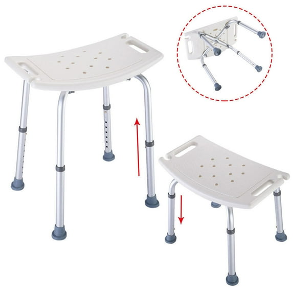Winado Adjustable Bath Chair Medical Shower Chair with Anti-Slip Rubber Tips for Safety and Stability,White