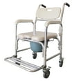 thumbnail image 1 of Winado Aluminum Shower Chair Bedside Commode with Casters and Padded Seat,Rolling Transport Chair Lockable Wheelchair, 1 of 6