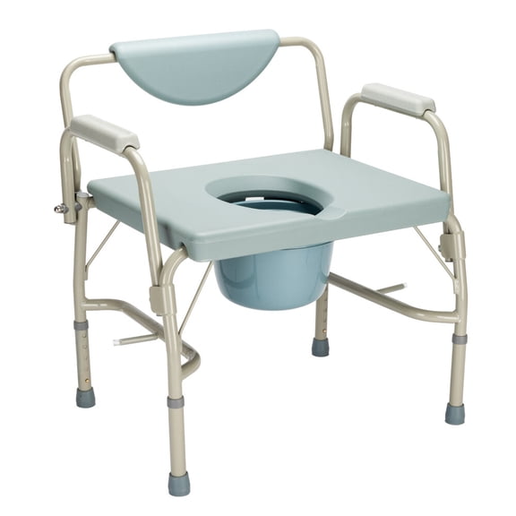 Winado Approved 550lbs Drop Arm Medical Beside Commode Chair,Homecare Toilet Bath Show Seat with Safety Steel Frame,Adjustable Height