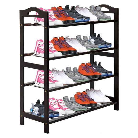 Winado Bamboo Shoe Rack 4-Tier Entryway Shoe Shelf Storage Organizer