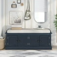 thumbnail image 1 of Winado Entryway Storage Bench with Cushioned Seat, Ottoman Shoe Bench Shoe Cabinet Storage Rack for Entryway, Living Room, Bedroom, Home, Antique Navy, 1 of 11