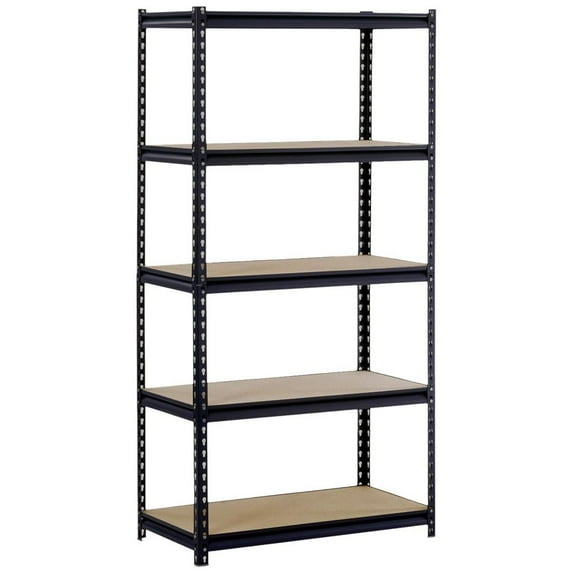 Winado Floor Standing Storage Rack, 5 Tiers Powder Coated Bookshelf Bookcase, for Living Room Office Kitchen Shlef, Black