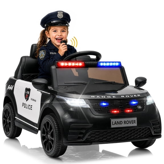Winado Licensed LAND ROVER Range Rover Velar Kids Ride On Car, 12V Electric Car, Police Car with Remote Control, Siren & Microphone