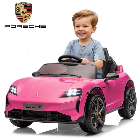 Winado Licensed Porsche Taycan 12V Kids Electric Ride On Car with Remote Control, Ages 3-5, Pink