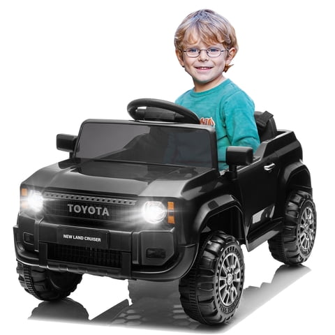 Winado Licensed Toyota 12V Kids Electric Ride On Car with Remote Control, Music, Lights, Black