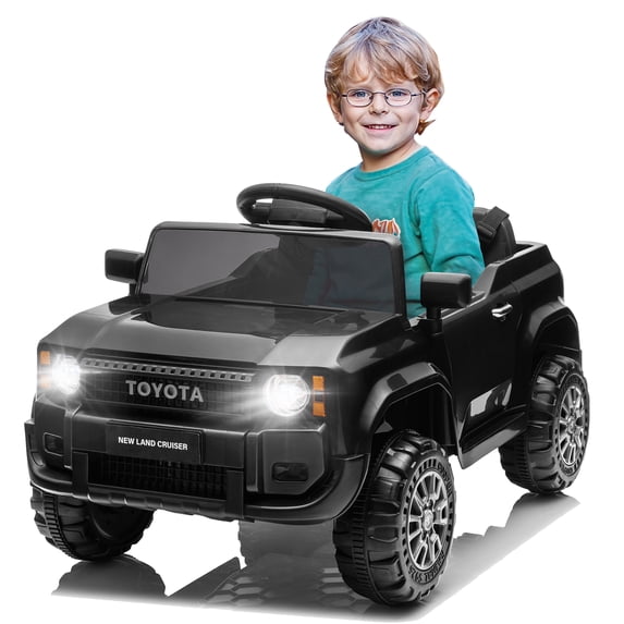 Winado Licensed Toyota 12V Kids Electric Ride On Car with Remote Control, Music, Lights, Black