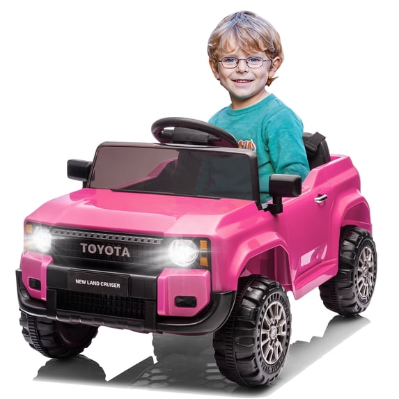 Winado Licensed Toyota 12V Kids Electric Ride On Car with Remote Control, Music, Lights, Pink