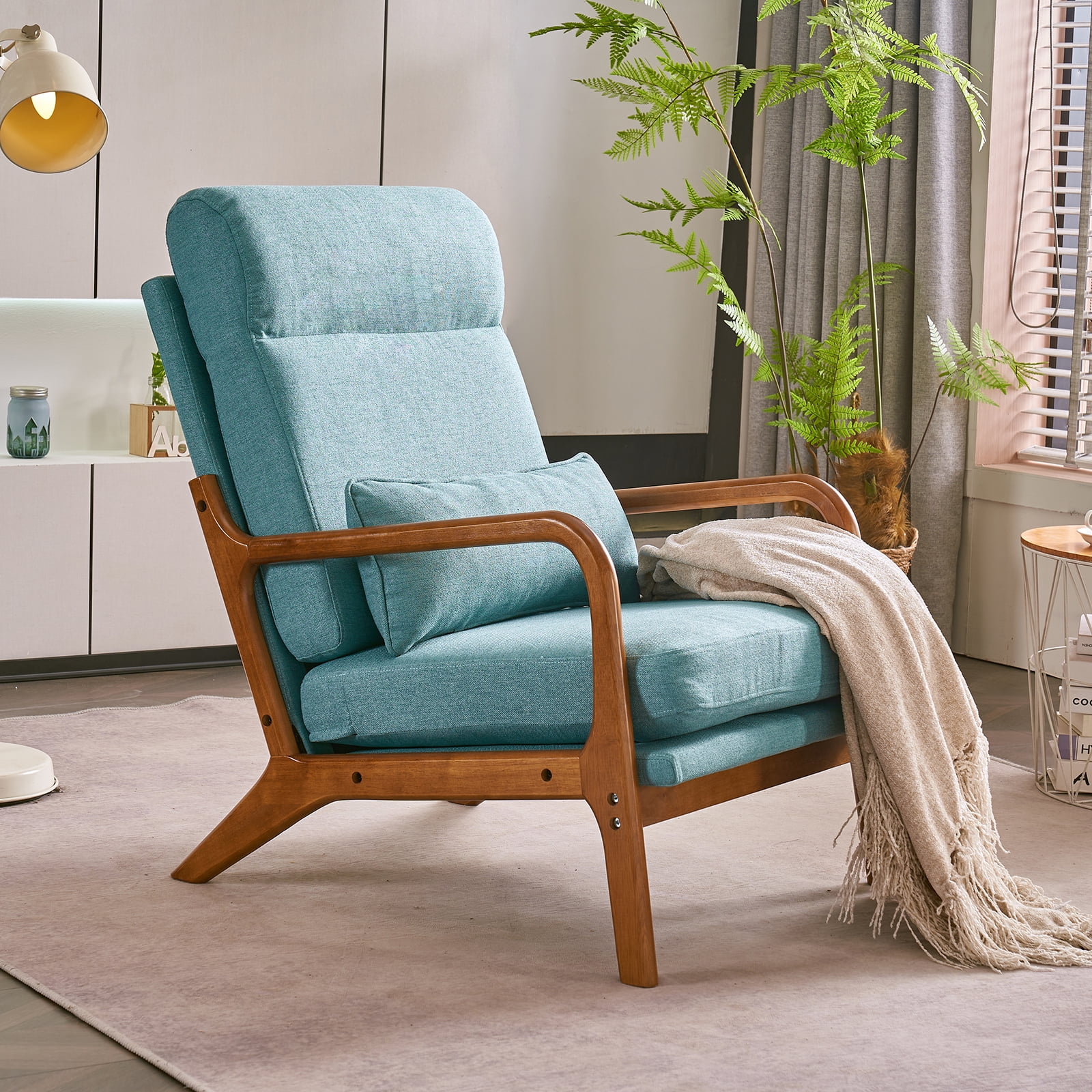 Winado Living Room Chairs Fabric Accent Chair, Padded Armchair for Kitchen  Leisure Bedroom and Reataurant Teal - Walmart.com, image size:1600x1600