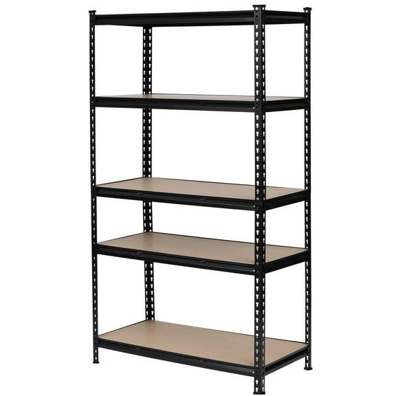 Winado Metal Garage 5-Shelf Shelving Unit, Heavy Duty Storage Racking Organizer, Black