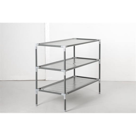 Winado Non-woven Fabric Shoe Storage Rack 3 Tiers Shoe Shelf Shoe Storage Organizer for Closet Entryway Bedroom Dorm, Easy Assembly, Gray