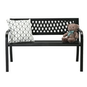 Winado Outdoor Metal Bench Patio Garden Bench Sturdy Steel Frame Furniture for Outdoor,Yard, Park, Porch, Garden