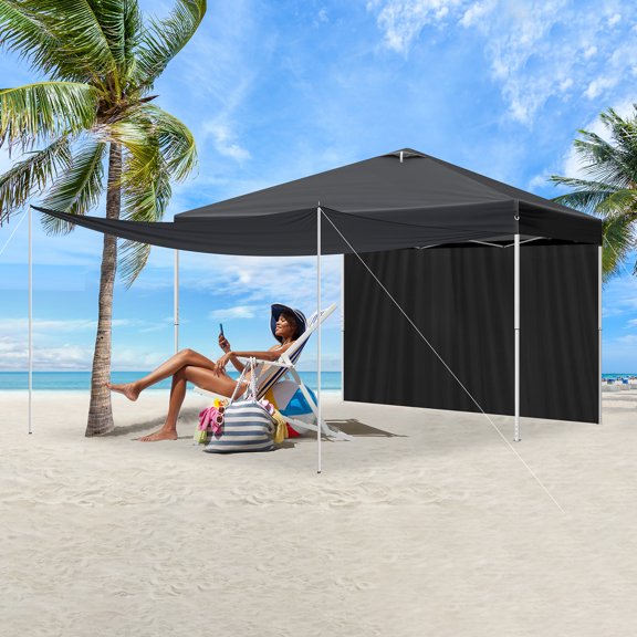 Winado Outdoor Pop up Canopy 10'x10' Tent Camping Sun Shelter-Series Party Tent 300 Sq. Ft of Shade (Dark Gray)