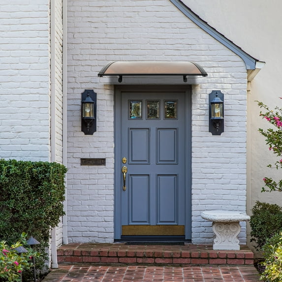 Winado Patio Window Awning Door Patio Canopy Rain Snow Protection 39"x 35" Brown & Black Bracket